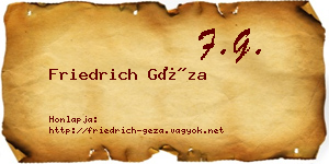 Friedrich Géza névjegykártya