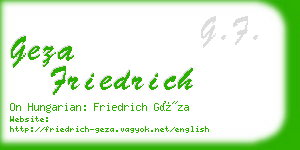 geza friedrich business card